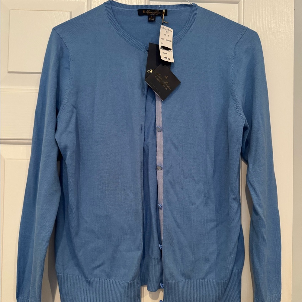 Brooks Brothers Light Blue Cotton Cardigan